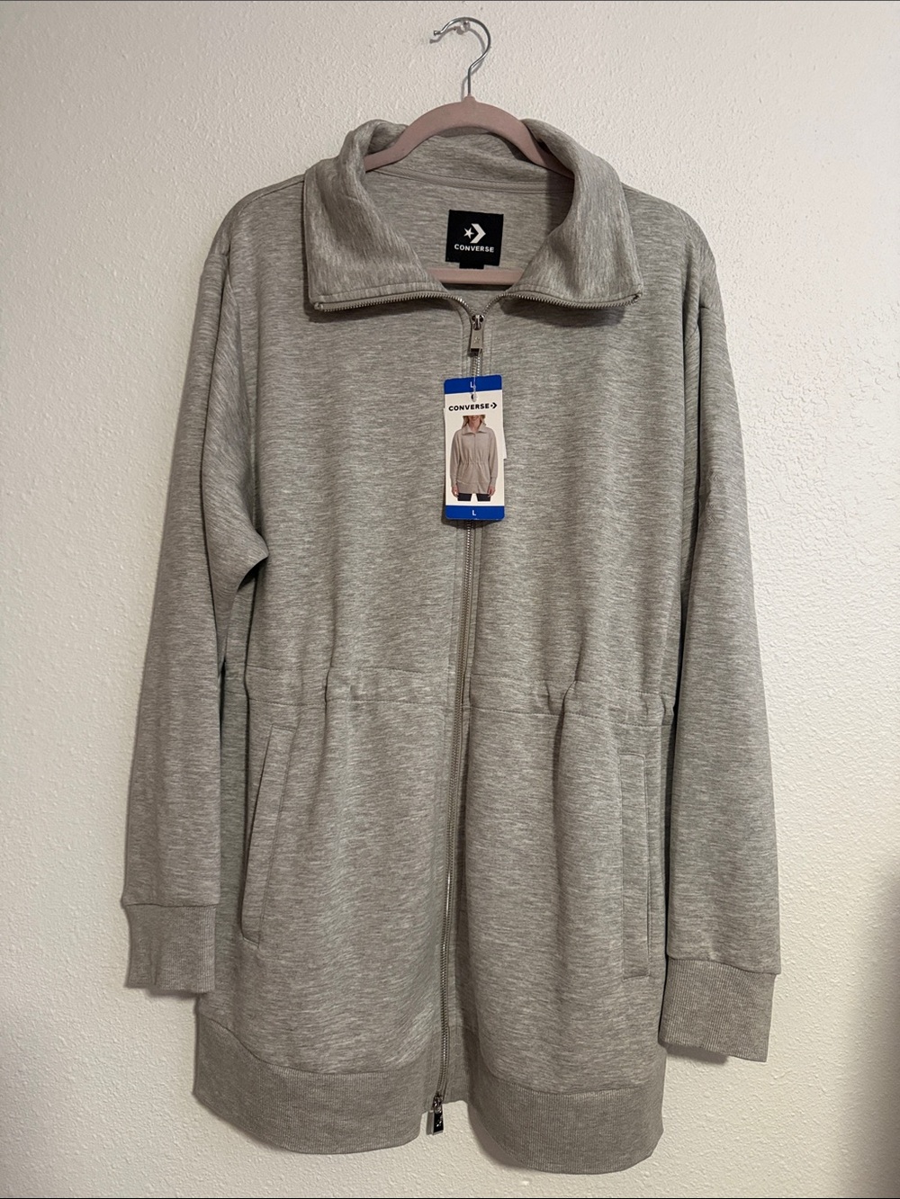 Converse Women's Full-Zip Jacket Gray - Picture 2 of 7